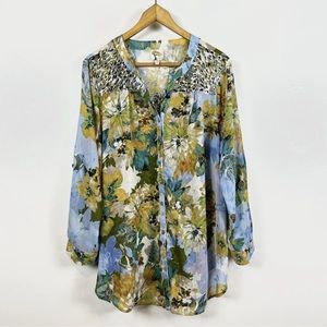 Women’s Plus Flowy Button Down Blouse Size 2X
